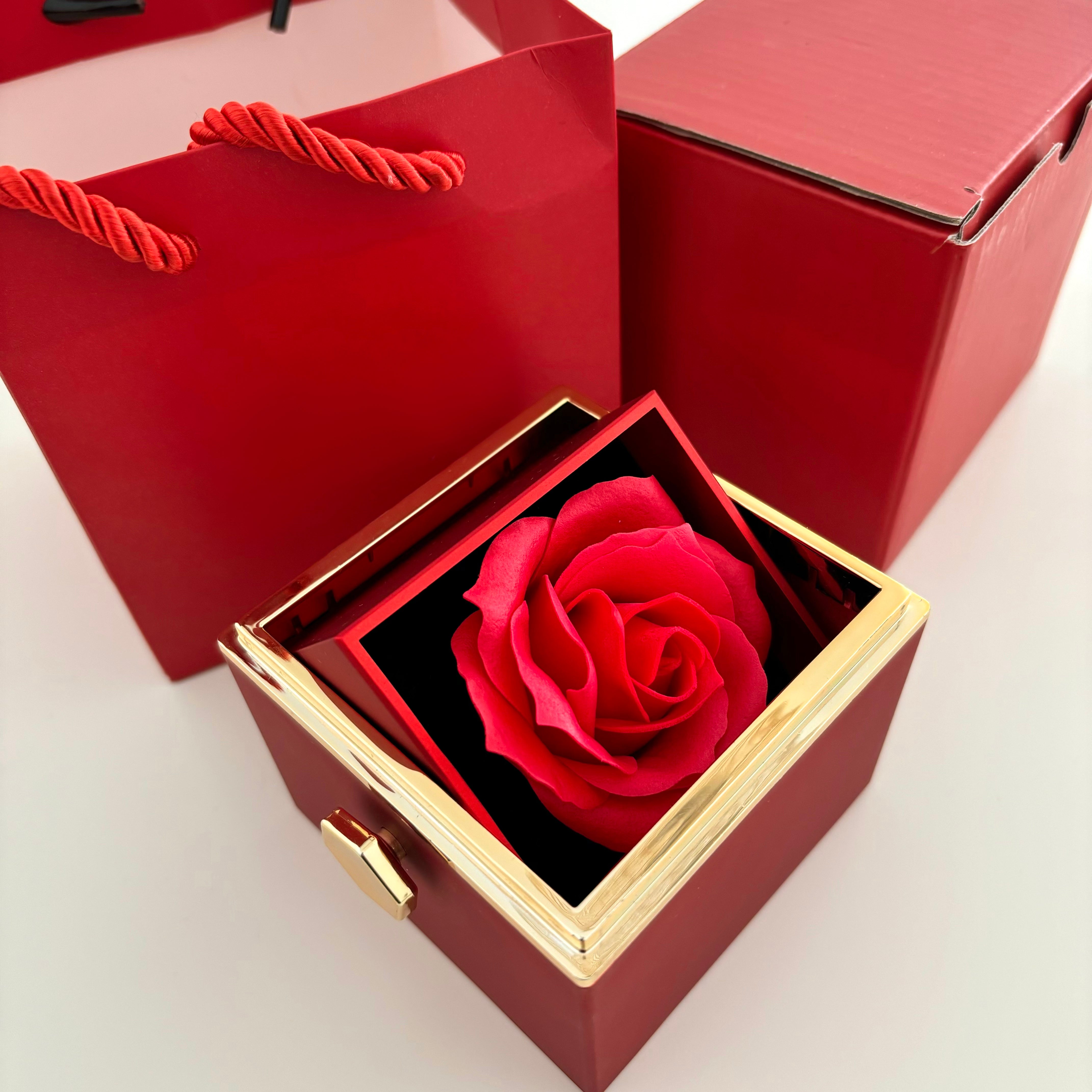 Eternal Rose Box - With Initial Ring &amp; Rose